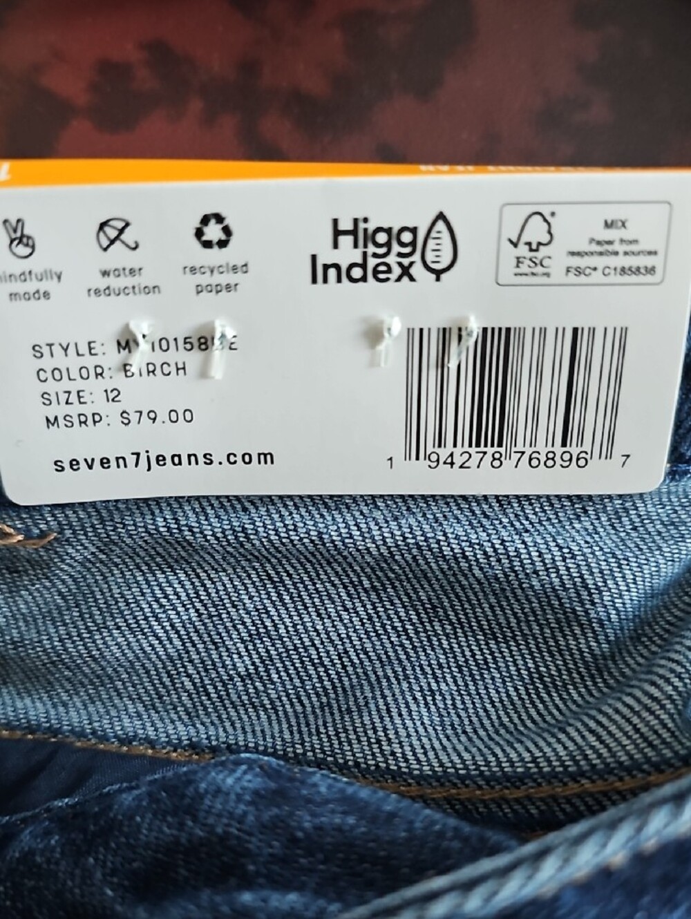 Seven7 Slim Straight Jeans - Navy - Picture 2 of 2